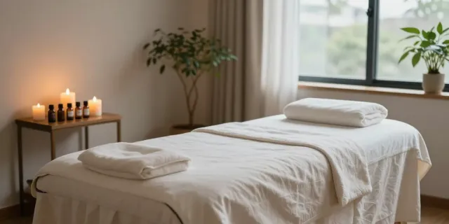 Relaxing therapy room for 동작구출장안마 with calming ambiance and therapeutic elements.