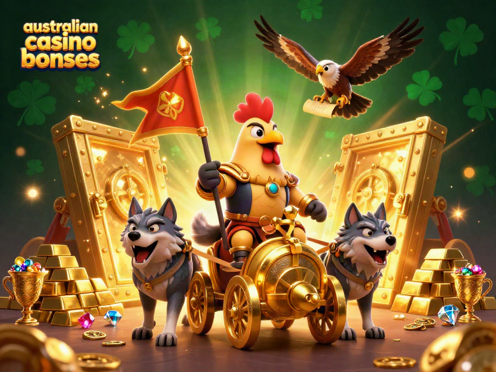 Experience australian casino bonuses with captivating 3D characters and golden treasures.